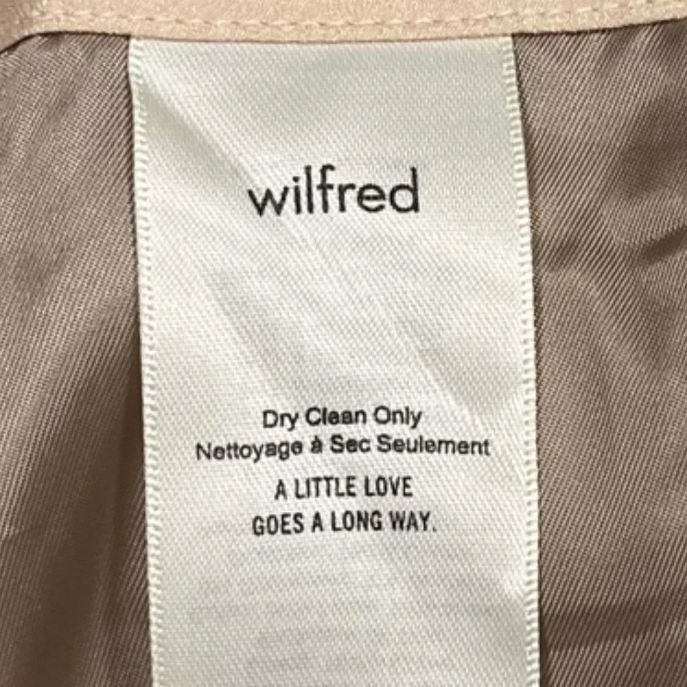 Aritzia Wilfred Wool Wrap-Front Mini Skirt in Camel/Tan Size 2 - Picture 4 of 4